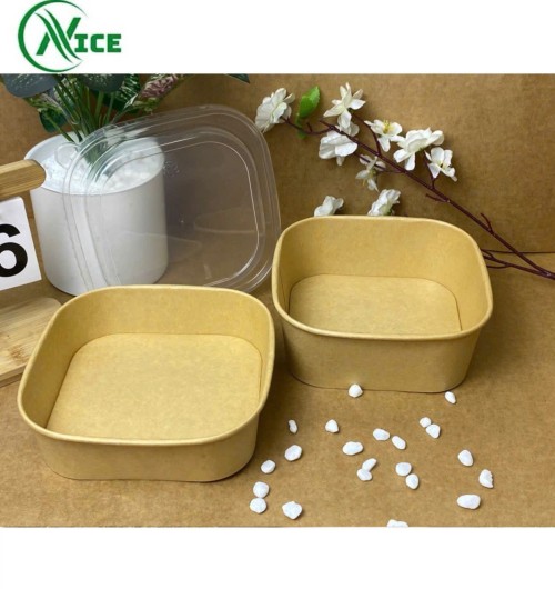 Square-rectangular paper bowls