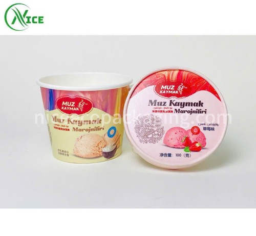 Ice cream bowl with paper lid