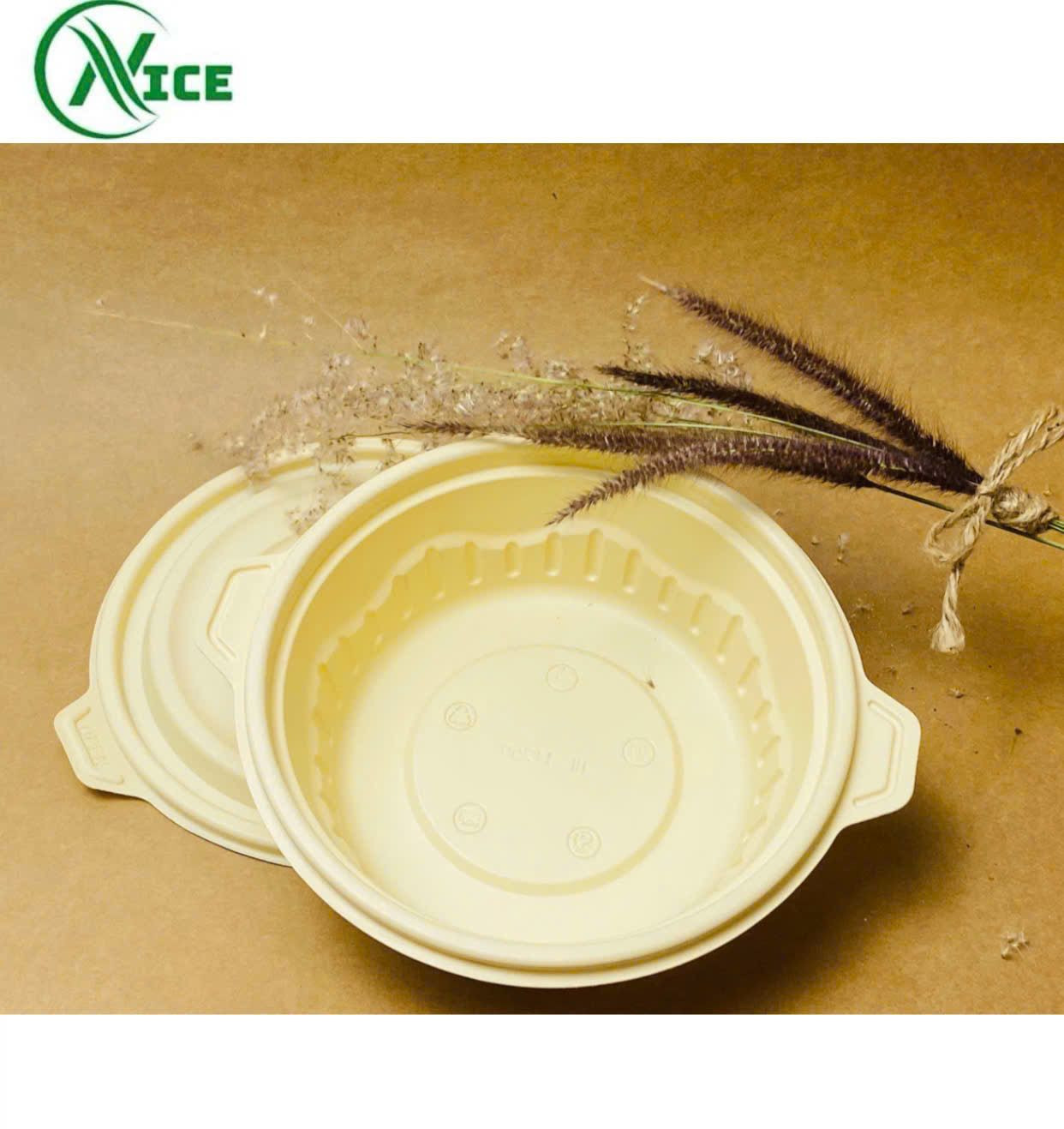 Trays and bowls made from cornstarch