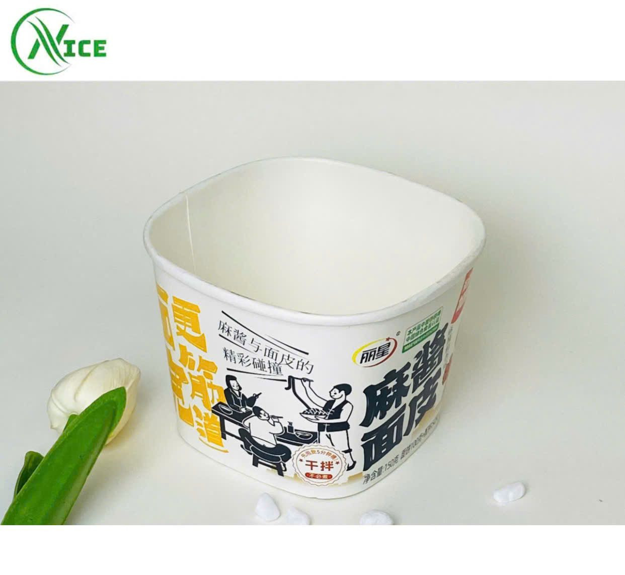 Square-rectangular paper bowls