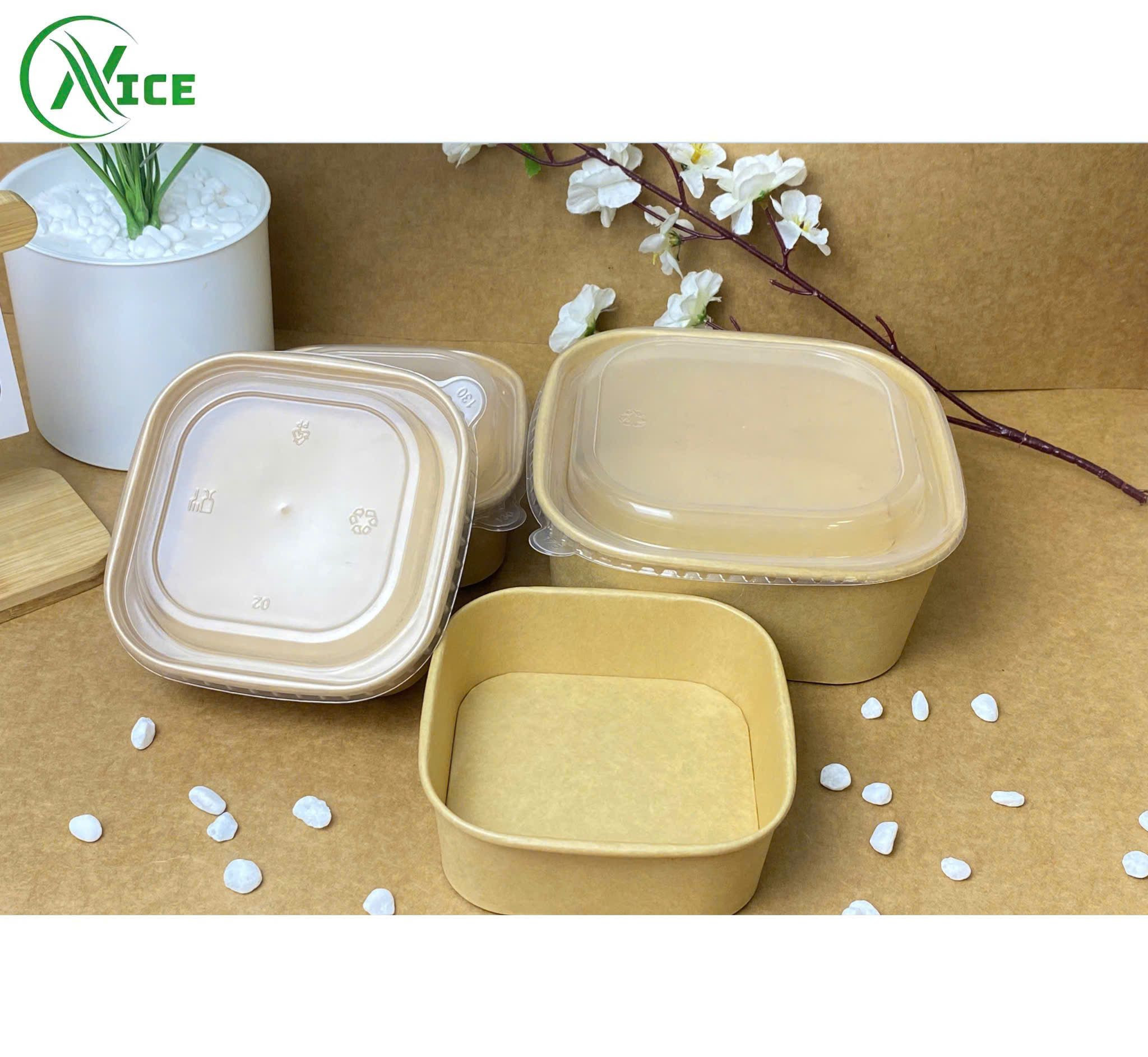 Square-rectangular paper bowls