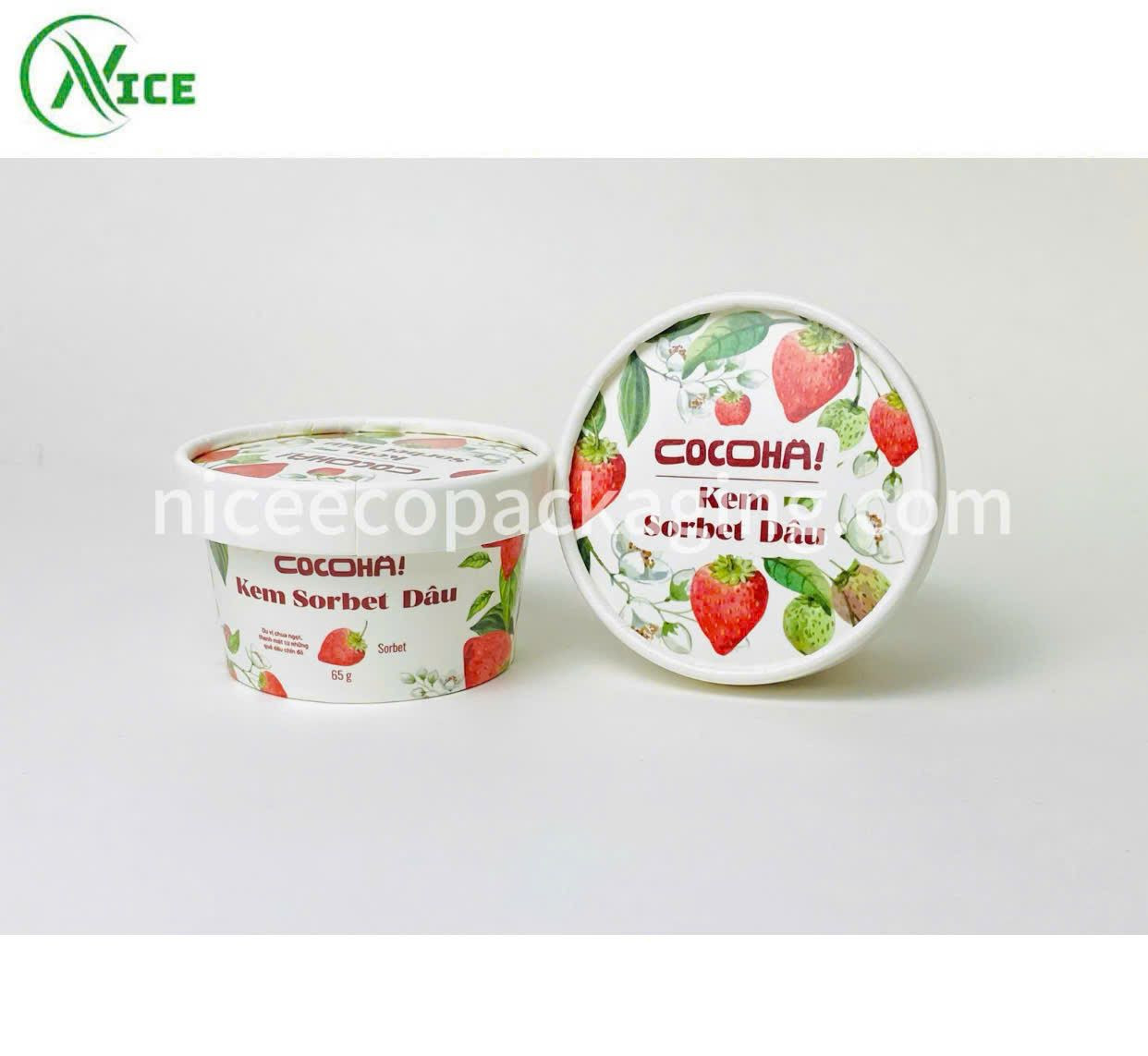 Ice cream bowl with paper lid