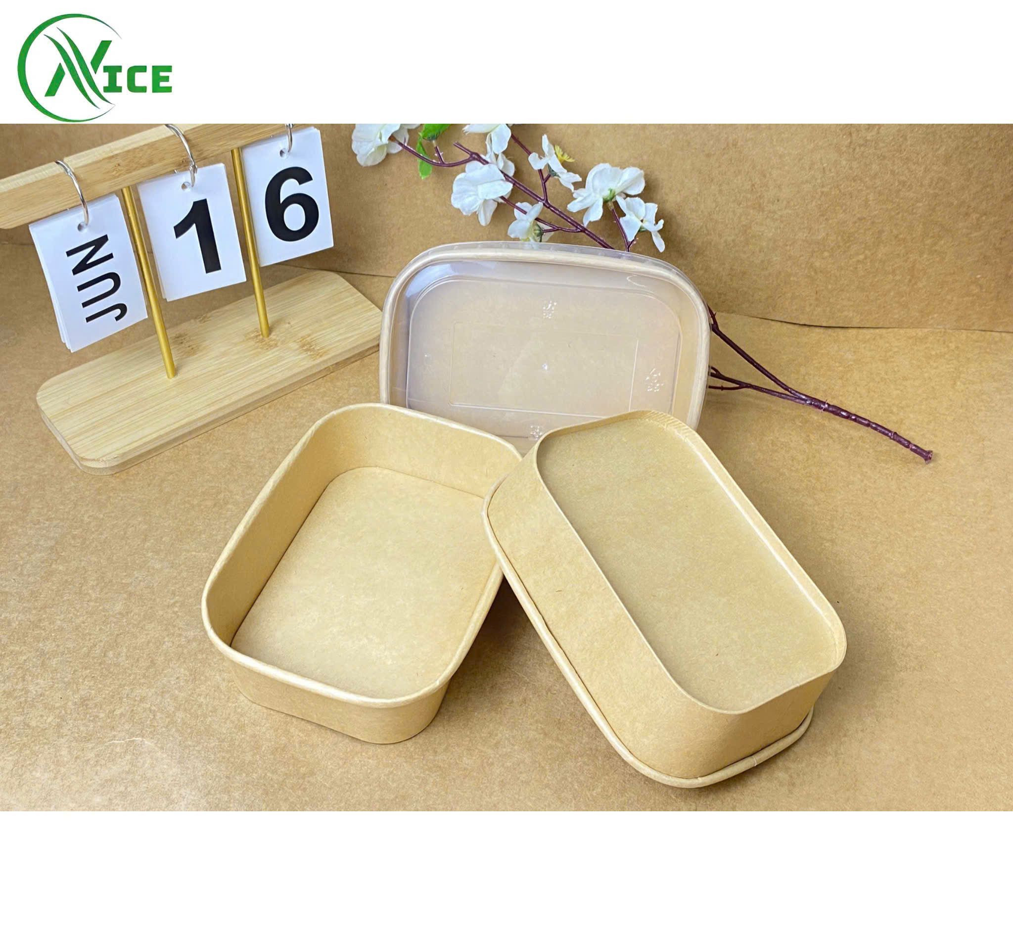 Square-rectangular paper bowls