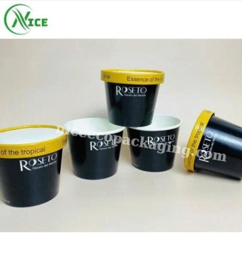 Ice cream bowl with paper lid